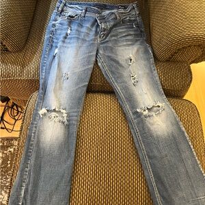 Silver Jeans Women’s Blue Distressed Bootcut Jeans